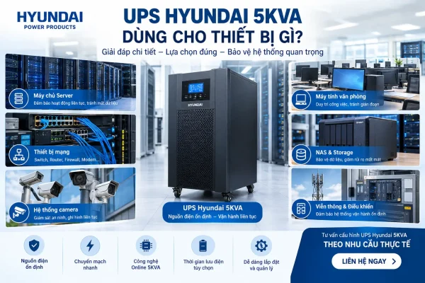 UPS Hyundai 5KVA dùng cho thiết bị gì